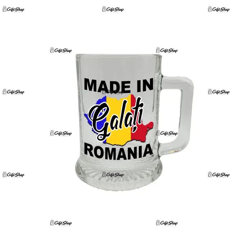 Made in galati romania, halba cu mesaj